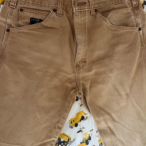 L.C. King Pointer Brand Brown Duck Canvas (100% Cotton) work pants - Picture 2 of 7